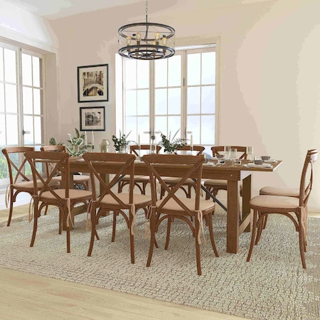 Flash Furniture Rectangle Antique Farm Table, Wood Top, Wood Grain XA-FARM-13-GG